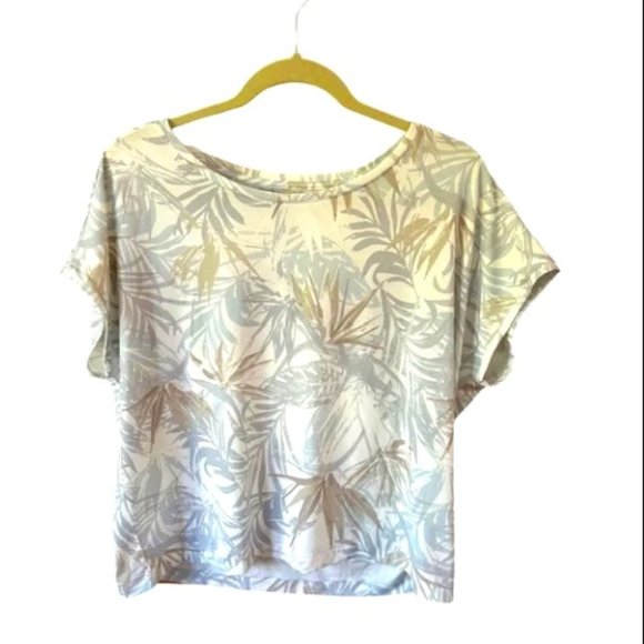 Prana Tops - Prana Geocanopy Boxy Fit Tropical Palm Tencel Blend Short Sleeve T-Shirt…